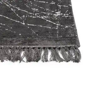 Viscose Area Rug 140 x 200 cm Dark Grey HANLI