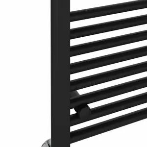 Rinse Bathrooms 800W Electric Heated Warming Towel Rail Bathroom Radiator Black - 1400x500mm