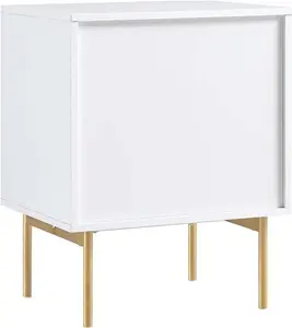 Richmond Ridged 2 Drawer Bedside Table, Matte White - Daals - Bedside Table