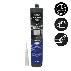 Volden Express Dark Grey Pointing mortar, 310ml Cartridge - Ready for use