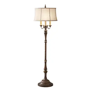 Elstead Gibson 4 Light Floor Lamp Antique Brown, E27