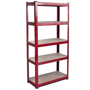 Home Vida 5 Tier Shelf Red Heavy Duty Shelving Unit (H)1500mm (W)700mm