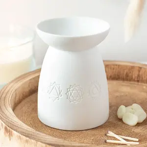 Ceramic Chakra Oil Burner - White