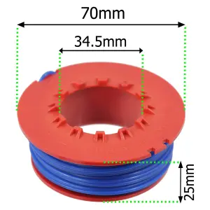 SPARES2GO 7m Line & Spool compatible with Flymo ET21 Mini Trim ST Strimmer Trimmer