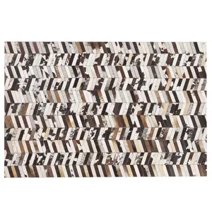 Cowhide Area Rug 160 x 230 cm Brown and White AKYELE