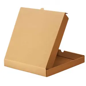 10 x Brown 14" (14.5 x 14.5 x 2") Takeaway Slim Postage, Dessert, Pizza Boxes For Restaurant & Take Outs