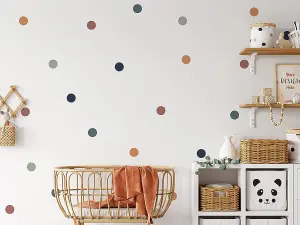 Round Circle Boho Polka Dot Wall Stickers