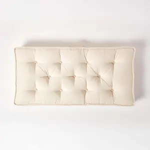 Homescapes Cream Cotton 2 Seater Booster Cushion