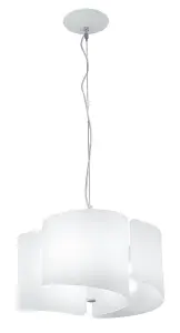 Luminosa Imagine Curved Glass Ceiling Pendant, White, E27