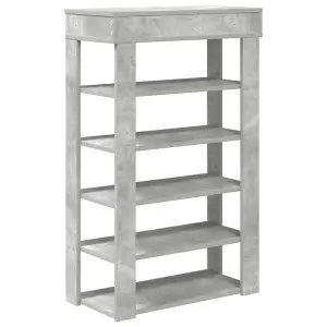 Berkfield Shoe Rack Concrete Grey 60x30x98 cm Engineered Wood