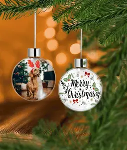 Personalised Photo Christmas Baubles - 82mm Glass Ornament - Christmas Gifts For Grandparents, Family & Friends - Unique Tree Decoration