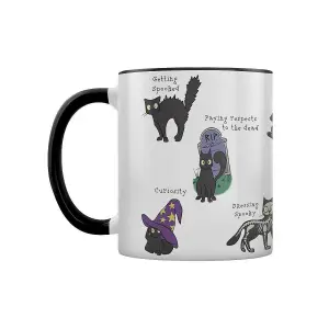 Grindstore Behaviour Of A Spooky Cat Two Tone Mug White/Dark Grey/Black (One Size)