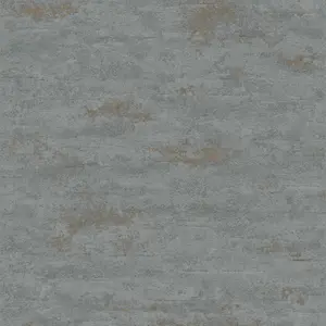 Grandeco On The Rocks Distressed Concrete Stone Textured Wallpaper, Charcoal Grey & Copper