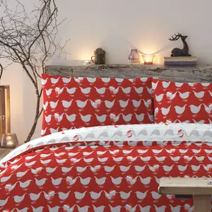 Geo Robin Festive Robin Reversible Duvet Cover Set