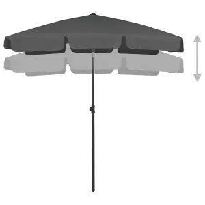 Berkfield Beach Umbrella Anthracite 180x120 cm