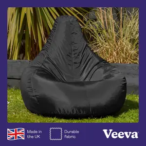 Veeva Recliner Indoor Outdoor Bean Bag Black Bean Bag Chair