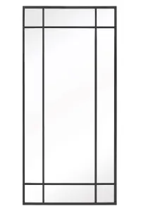 MirrorOutlet - The Genestra - Black Contemporary Wall & Leaner Garden Mirror 71"x 33" (180 x 85 cm)