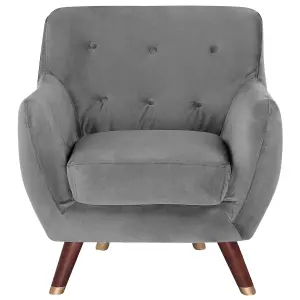 Beliani Glam Armchair BODO Velvet Grey