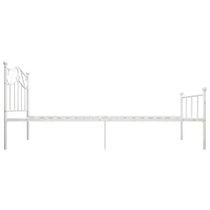 Berkfield Bed Frame White Metal 100x200 cm