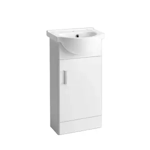 SunDaze 450mm Gloss White Cloakroom Basin Vanity Unit Sink Bathroom Cabinet