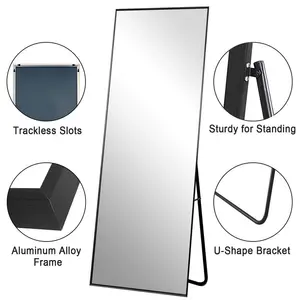 Metal Flat Mirror Black