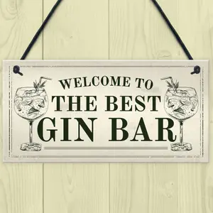 Best Gin Bar Sign Shabby Chic Home Bar Garden Summerhouse Sign Gift