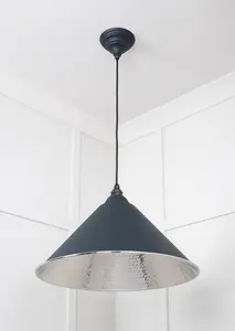 Hammered Nickel Hockley Pendant in Soot