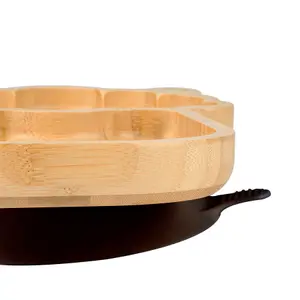 Tiny Dining - Children's Bamboo Suction Llama Plate - Black