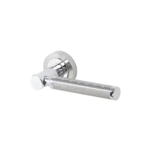 Colours Brigg Nickel effect Aluminium Straight Latch Door handle (L)132.8mm