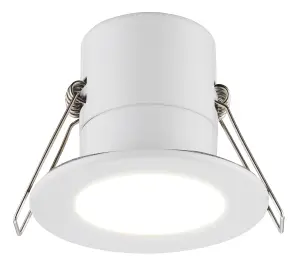 Luceco Matt White Fixed LED Fire-rated Cool white Downlight 5W IP65