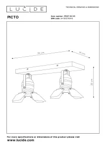 Lucide Picto Modern Twin Ceiling Spotlight Children - 2xGU10 - Blue