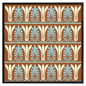 Egyptian flower ornament pattern (Picutre Frame) / 30x30" / Oak