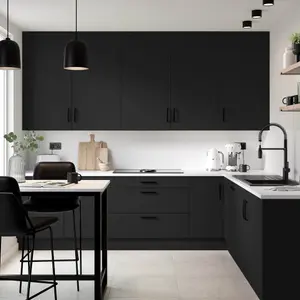 Ethos Matt black Tall Clad on larder panel (H)2400mm (W)640mm