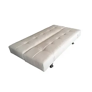 Venice Faux Leather Sofa Bed In White With Chrome Metal Legs