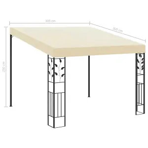 Berkfield Wall-mounted Gazebo 3x3x2.5 m Cream