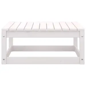 2 Piece Garden Lounge Set White Solid Pinewood