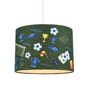 Royal Blue Themed Football Cotton Fabric Lamp Shade with Grass Background