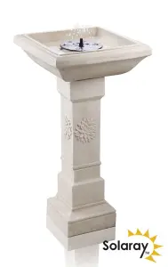 Primrose Budding Dahlia Solar Bird Bath Outdoor Water Feature with Lights & Automation Function H83cm