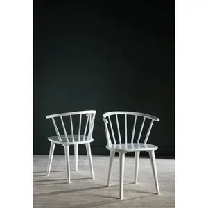 Baek Solid Wood Dining Chair (Set of 2) White