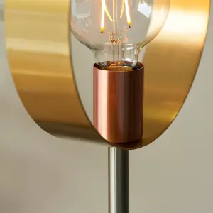 Loopa Satin Brushed Gold and Brushed Copper Contemporary Style 1 light Floor Light