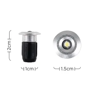 ValueLights 10 Pack IP67 Rated 15mm Warm White LED Round Garden Decking Kitchen Plinth Lights Kit