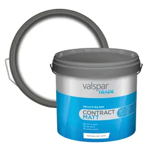 Valspar Trade Contract Pure Brilliant White Matt Emulsion paint, 12L