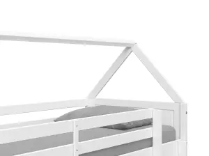 Miller Bunk Bed House Single Kids Frame, White