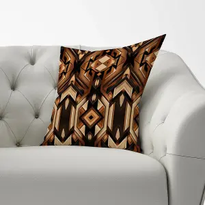 Black And Brown Intricate Pattern Cushions 33cm x 48cm