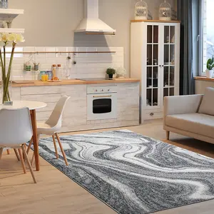 Marble Grey Swirl Rug 120cm x 170cm