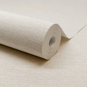 Grandeco Telma Slubbed Fabric Hessian Textured Luxury Wallpaper Cream