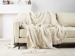 Blanket VELLA Cotton 220 x 240 cm Off-White