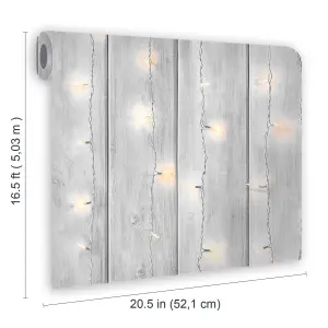 Fresco Grey Twinkle lights Smooth Wallpaper