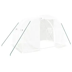 Berkfield Greenhouse with Steel Frame White 6 m2 3x2x2 m