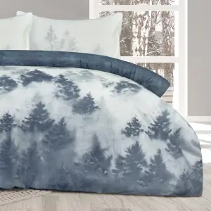 Smart Living Luxury Super Soft Reversible Misty Forest Duvet Cover with Pillowcase